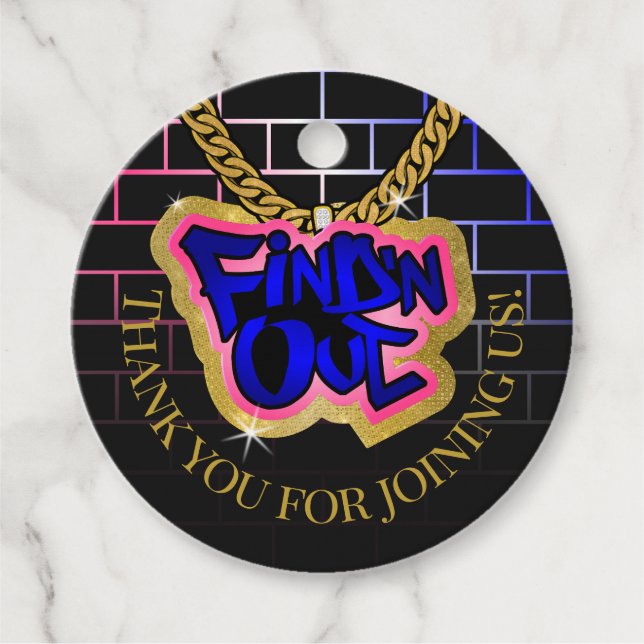 Étiquettes Cadeau Trouvez 'N Out Gender Revevela! (Devant)