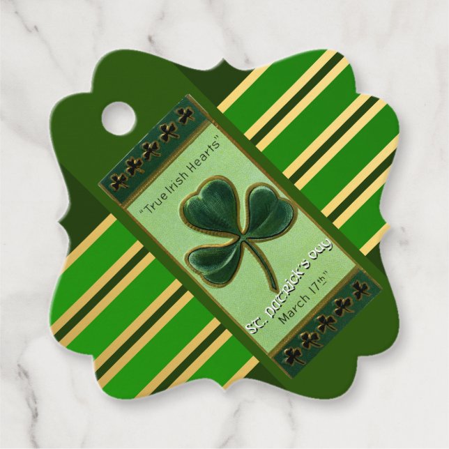Étiquettes Cadeau True Irish Heart St Patrick's Day Merci FT (Devant)