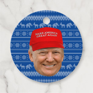 Étiquettes Cadeau TRUMP MAGA Noël