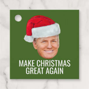 Étiquettes Cadeau Trump Santa Hat Rendre Noël à nouveau amusant
