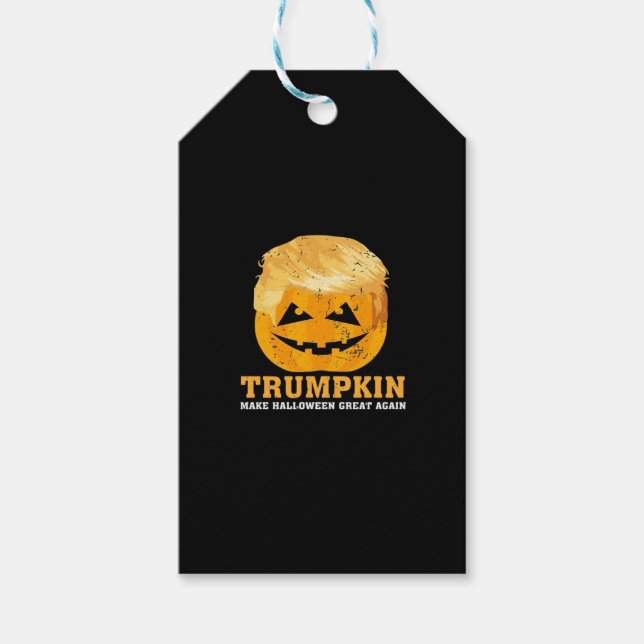 Étiquettes-cadeau Trumpkin drôle Rendre Halloween grand à nouveau (Devant)