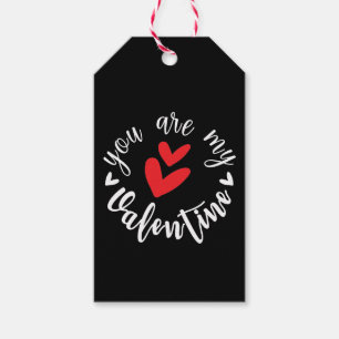 Étiquettes-cadeau Tu es ma Saint Valentin, deux petits coeurs