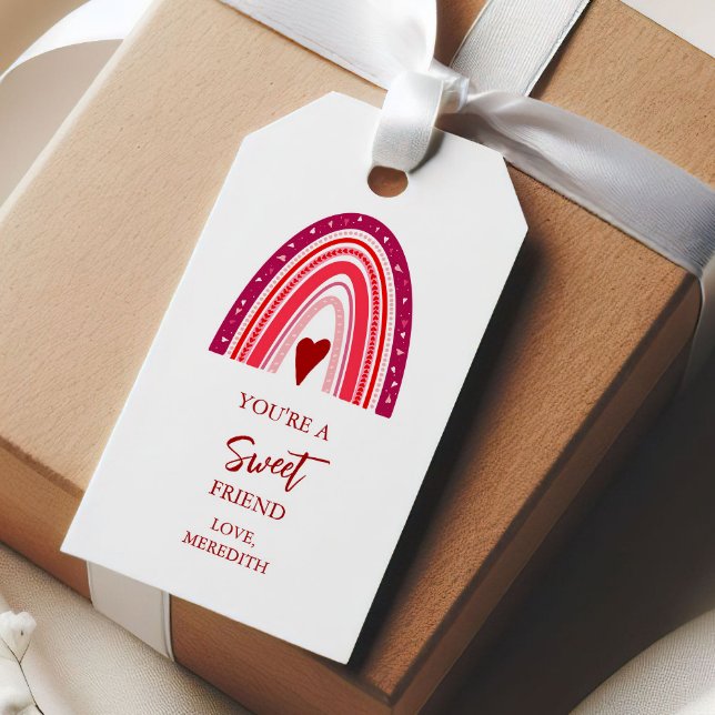 Étiquettes-cadeau Tu es un ami gentil Saint-Valentin Boho Rainbow (Créateur téléchargé)