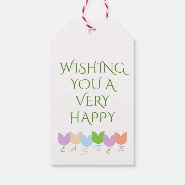 Étiquettes-cadeau Tulipes de printemps élégantes personnalisées, Vœu (Dos)