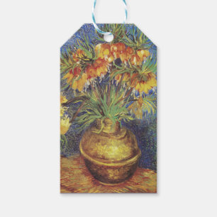 Étiquettes-cadeau Tulipes impériales de Van Gogh dans un vase en cui