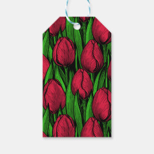Étiquettes-cadeau Tulipes rouges