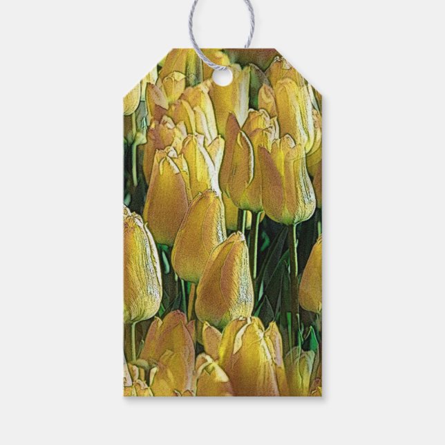 Étiquettes-cadeau Tulips Sunshine Yellow (Devant)