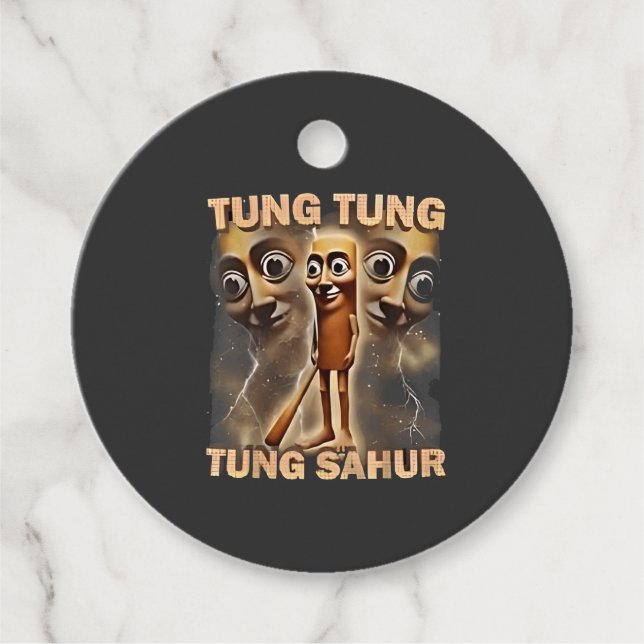Étiquettes Cadeau Tung tung sahur Brainrot Meme (Devant)