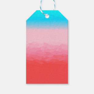 Étiquettes-cadeau Turks and Caicos Blue et Coral Ombre