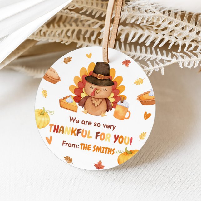 Étiquettes Cadeau Turquie Citrouille automne Thanksgiving (Autumn Pumpkin Turkey Thanksgiving Favor Tags)