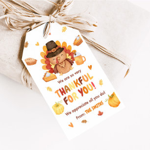 Étiquettes-cadeau Turquie Citrouille Automne Thanksgiving Faver Tags