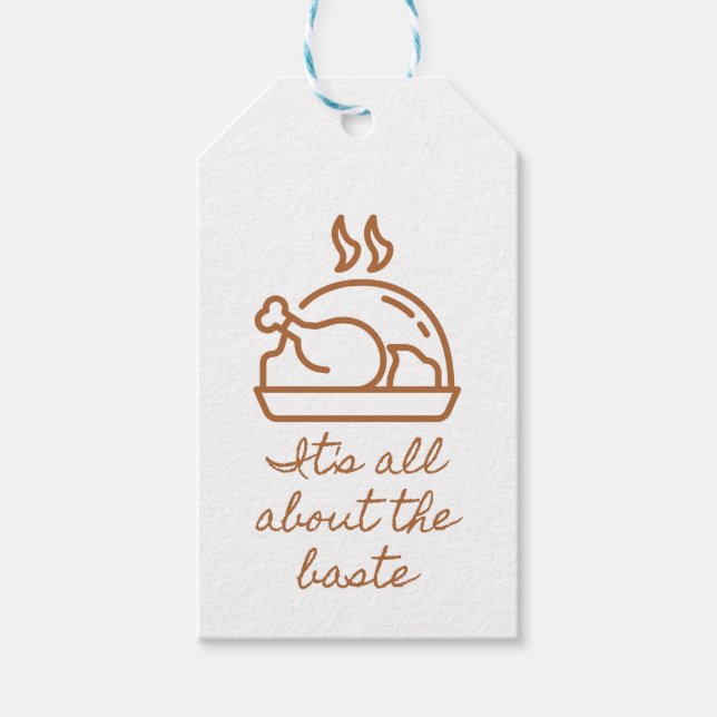 Étiquettes-cadeau Turquie Icône Tout sur le Baste Thanksgiving (Devant)