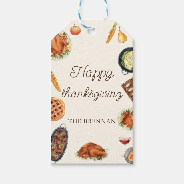 Étiquettes-cadeau Turquie Thanksgiving Dinner Tags (Devant)