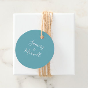 Étiquettes Cadeau Turquoise Blue Beach Wedding Favor Tags