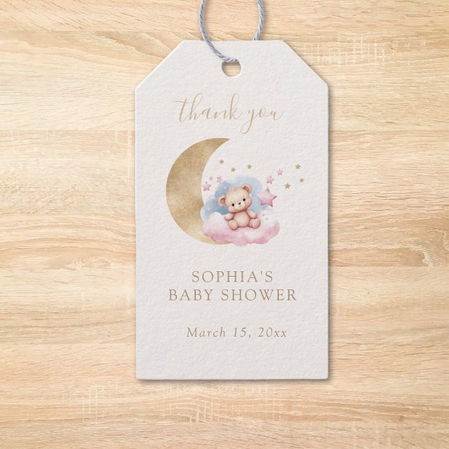 Étiquettes-cadeau Twinkle Little Star Lune Dorée Faveur de Remerciem (Créateur téléchargé)