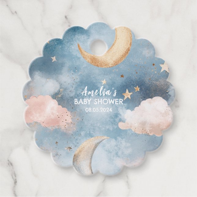 Étiquettes Cadeau Twinkle scintiller petite étoile Baby shower migno (Devant)