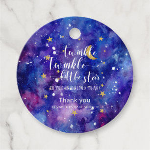 Étiquettes Cadeau Twinkle Twinkle Little Star Baby shower Galaxy