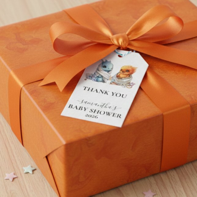 Étiquettes-cadeau Twins Phoenix Dragon Imaginaire magique (Créateur téléchargé)