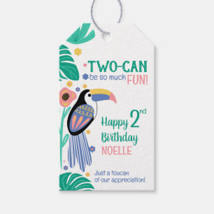 Étiquettes-cadeau TWO-CAN (Toucan) 2e anniversaire