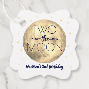 Étiquettes Cadeau Two The Moon 2nd Birthday Favoriser Tags
