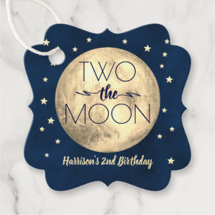 Étiquettes Cadeau Two The Moon 2nd Birthday Favoriser Tags