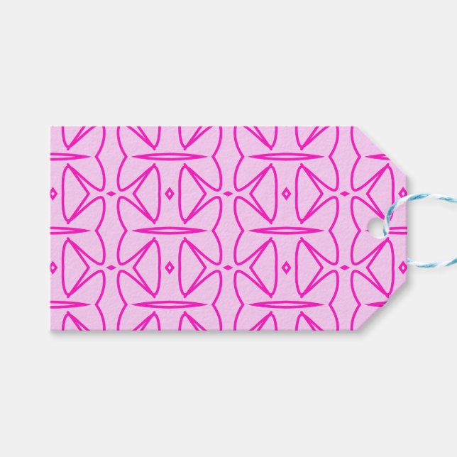 Étiquettes-cadeau Two Toned Pink Pattern Gift Tag (Devant (Horizontal))