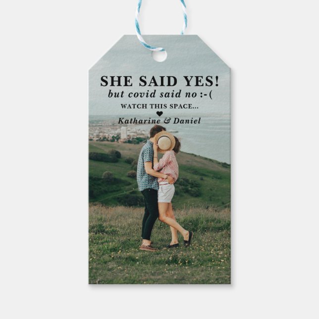 Étiquettes-cadeau Typografy Wedding Postponement Save The Date (Devant)