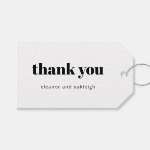 Étiquettes-cadeau Typographie audacieuse Noir et blanc Mariage moder