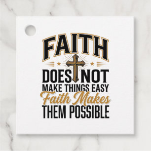 Étiquettes Cadeau Typographie chrétienne Faith Makes Them Possible D