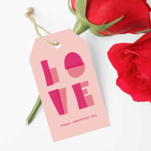 Étiquettes-cadeau Typographie d'amour moderne Saint-Valentin