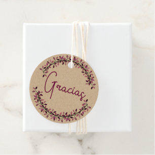 Étiquettes Cadeau Typographie de Gracias Laurel Wreath à moitié Merc