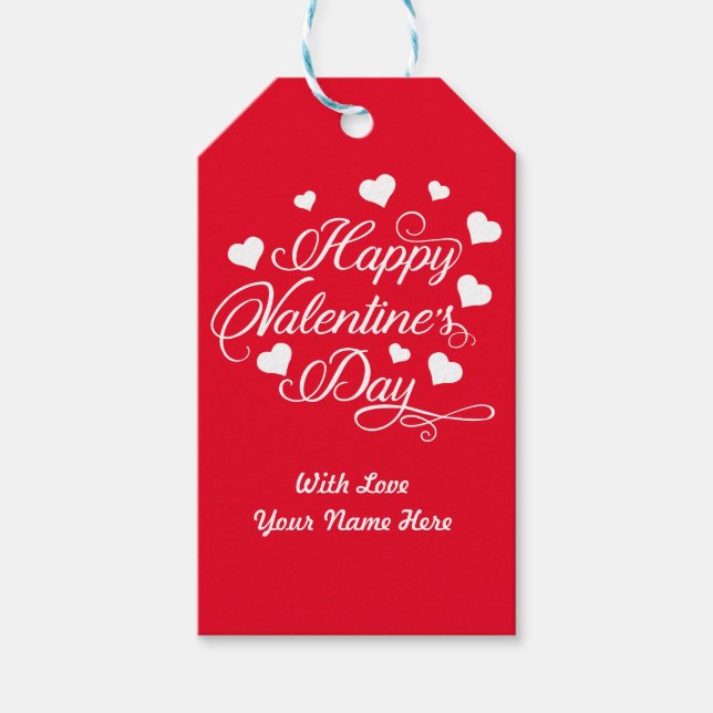 Étiquettes-cadeau Typographie de la Saint-Valentin (Devant)