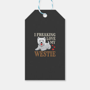Étiquettes-cadeau Typographie de l'amour du chien Westie