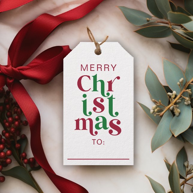 Étiquettes-cadeau Typographie de Noël rétro fantaisiste (Créateur téléchargé)