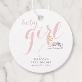 Étiquettes Cadeau Typographie dormir fille Merci baby shower