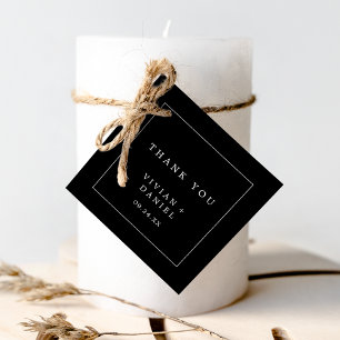 Étiquettes Cadeau Typographie minimaliste Merci noir foncé