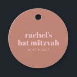 Étiquettes Cadeau Typographie moderne Gras Terracotta Bat mitzvah ro<br><div class="desc">Typographie moderne personnalisée en gras Terracotta rose Bat mitzvah Favoriser les étiquettes</div>