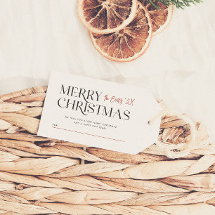 Étiquettes-cadeau Typographie moderne Joyeux Noël Famille personnali