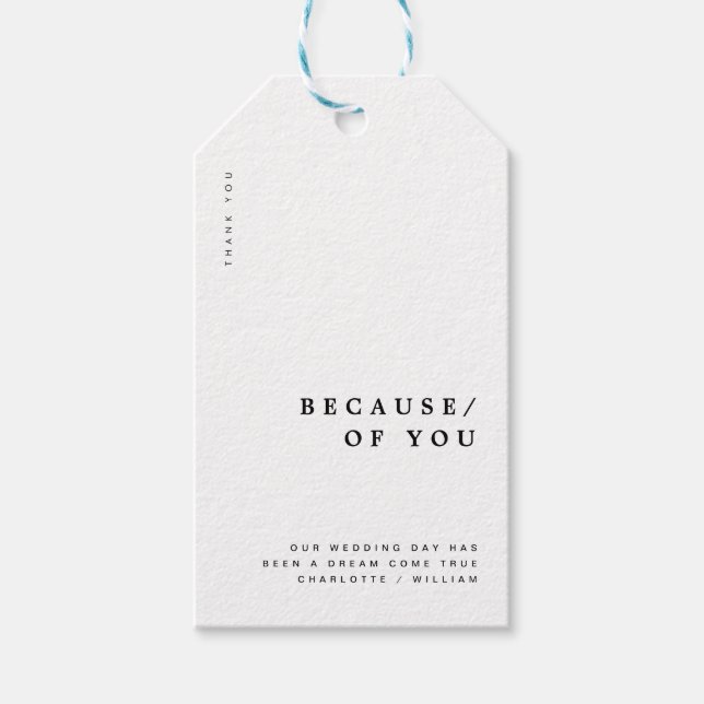 Étiquettes-cadeau Typographie moderne minimale Mariage Faveur (Devant)
