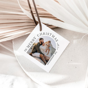 Étiquettes Cadeau Typographie moderne photo arche Noël