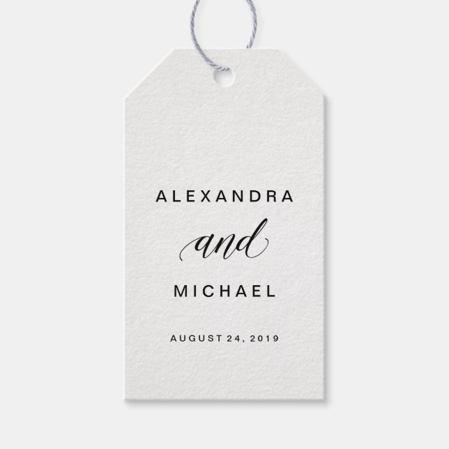 Étiquettes-cadeau Typographie moderne simple Mariage Faveur (Devant)