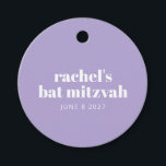 Étiquettes Cadeau Typographie moderne violet Bat mitzvah personnalis<br><div class="desc">Typographie Personalisée Gras Lavender Purple Modern Faver Tags</div>