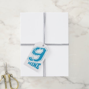 Étiquettes-cadeau Typographie Rétro Minimaliste bleu Numéro Neuf