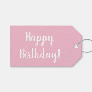 Étiquettes-cadeau Typographie rose pastel blanc pour anniversaire