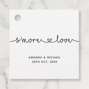 Étiquettes Cadeau Typographie simpliste noir et blanc S'more Amour
