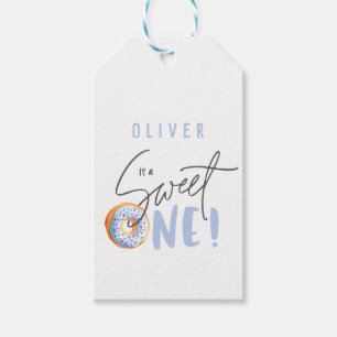 Étiquettes-cadeau Un 1er anniversaire de fête de beignet 