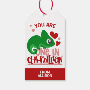 Étiquettes-cadeau Un à Chameleon la Saint-Valentin