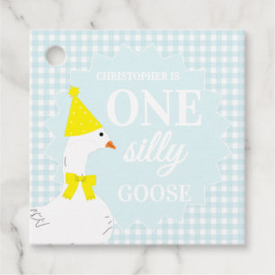Étiquettes Cadeau Un anniversaire de 1 an de l'oie Gingham
