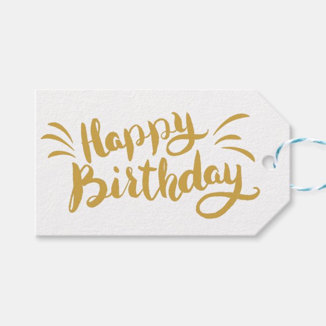 Étiquettes-cadeau Un anniversaire en or   (Devant (Horizontal))