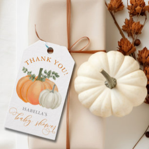 Étiquettes-cadeau Un Baby shower Automne Un Peu Citrouille